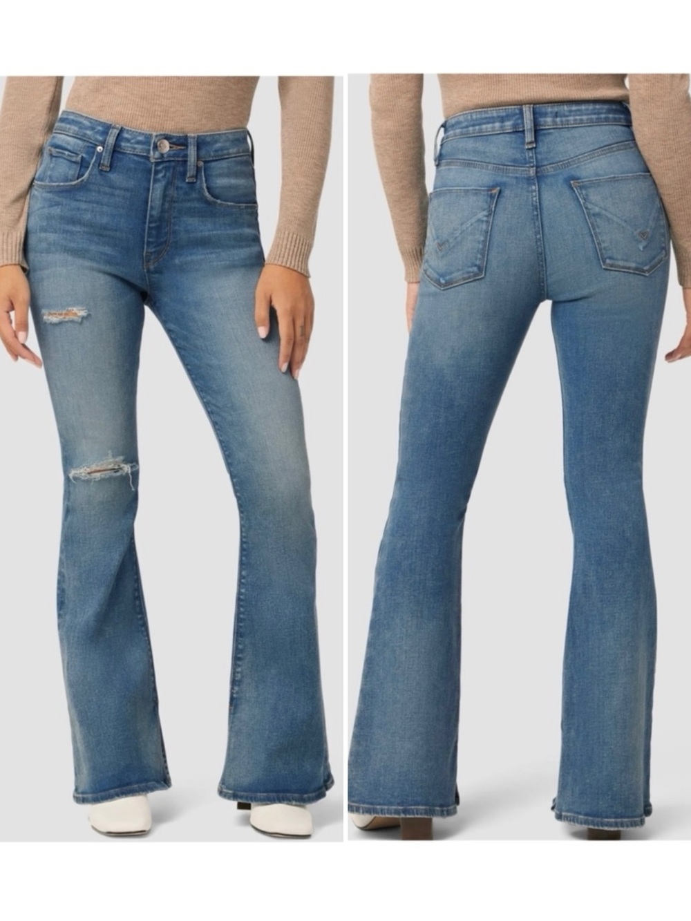 Hudson Holly High Rise Flare Jean Sz 29x31 in Coral Blue wash